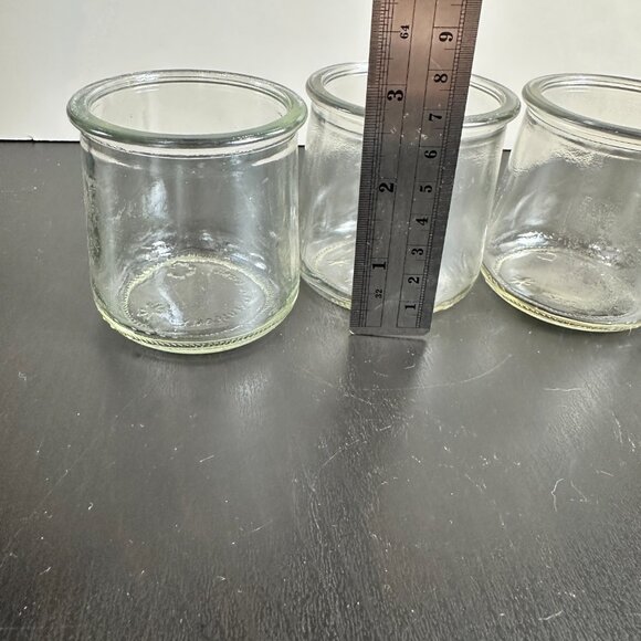 Set of 3 Clear Glass Mini Pots DIY Crafts Planter Repurposed Yogurt Jars - Picture 6 of 7